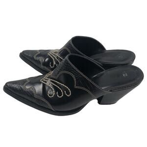 Rampage western black heeled mule 5
